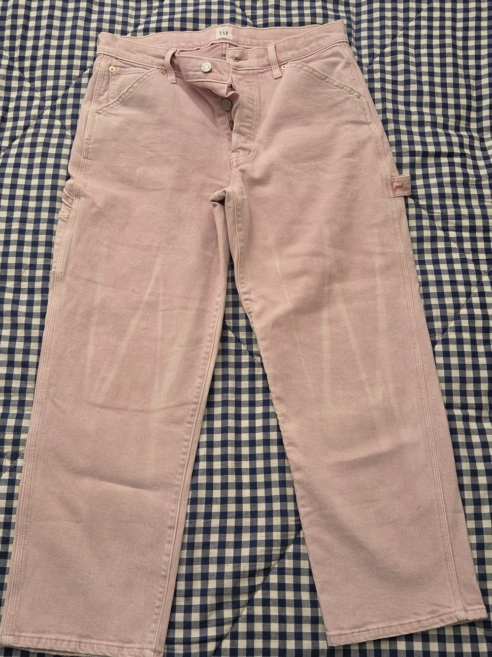 GAP Pastel Pink Straight-Leg Carpenter Jeans